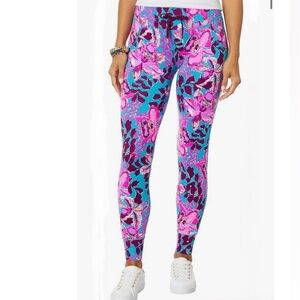 Lilly Pulitzer Luxletic 28″ Island Mid-Rise Jogger Blue Rhapsody Orchid You Not